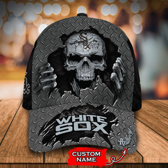 Personalized Chicago White Sox Skull 3D Classic Baseball Cap CNI624