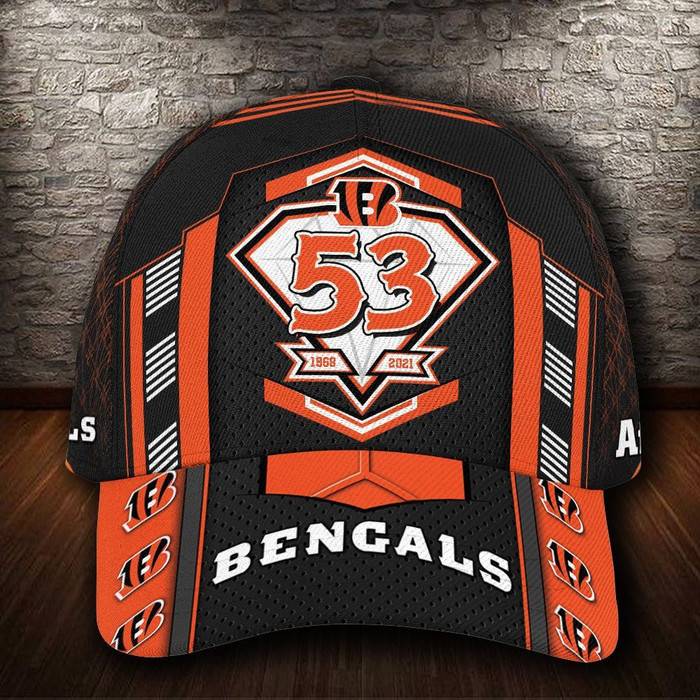 Personalized Cincinnati Bengals 53 Years Anniversary 3D Classic Baseball Cap CNI331