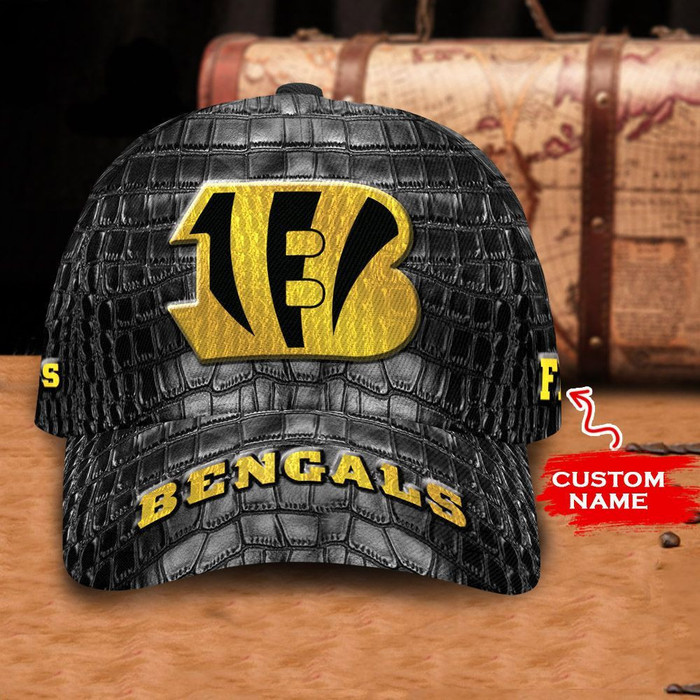 Personalized Cincinnati Bengals Crocodile Skin Pattern 3D Classic Baseball Cap CNI1188