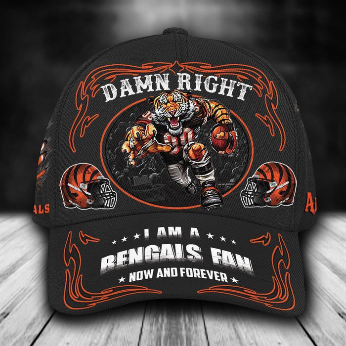 Personalized Cincinnati Bengals Damn Right Text 3D Classic Baseball Cap CNI248