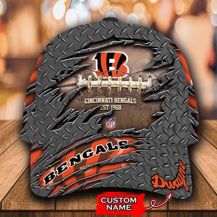 Personalized Cincinnati Bengals Est 1968 3D Baseball Cap Orange CNI1690