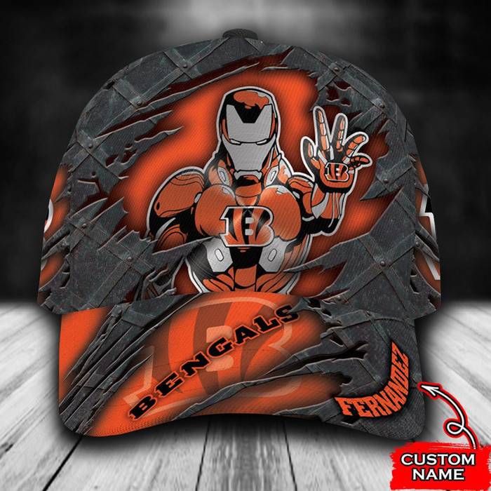 Personalized Cincinnati Bengals Iron Man 3D Baseball Cap CNI1953