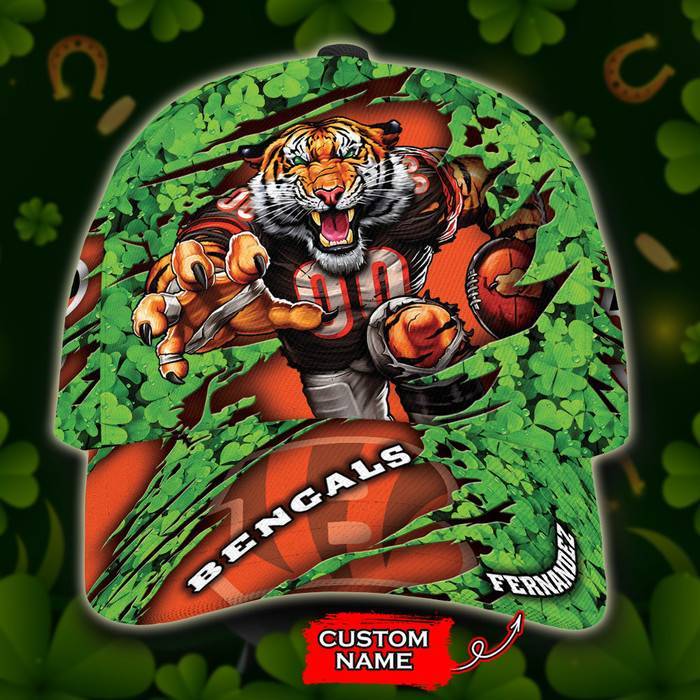 Personalized Cincinnati Bengals St Patricks Day Mascot 3D Classic Baseball Cap CNI441