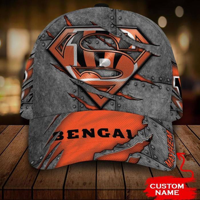 Personalized Cincinnati Bengals Superman 3D Classic Baseball Cap CNI228