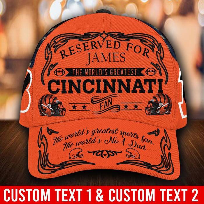 Personalized Cincinnati Bengals USA Flag 3D Baseball Cap Orange CNI1489