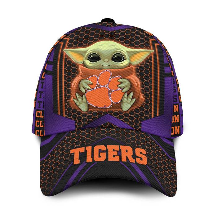 Personalized Clemson Tigers Baby Yoda 3D Classic Baseball Cap CNI363