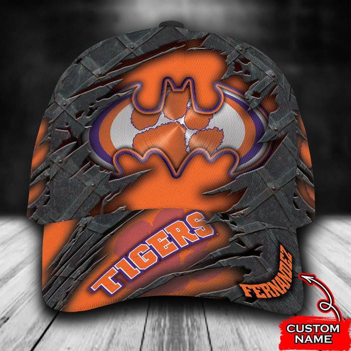 Personalized Clemson Tigers Batman Logo 3D Baseball Cap Orange CNI1514
