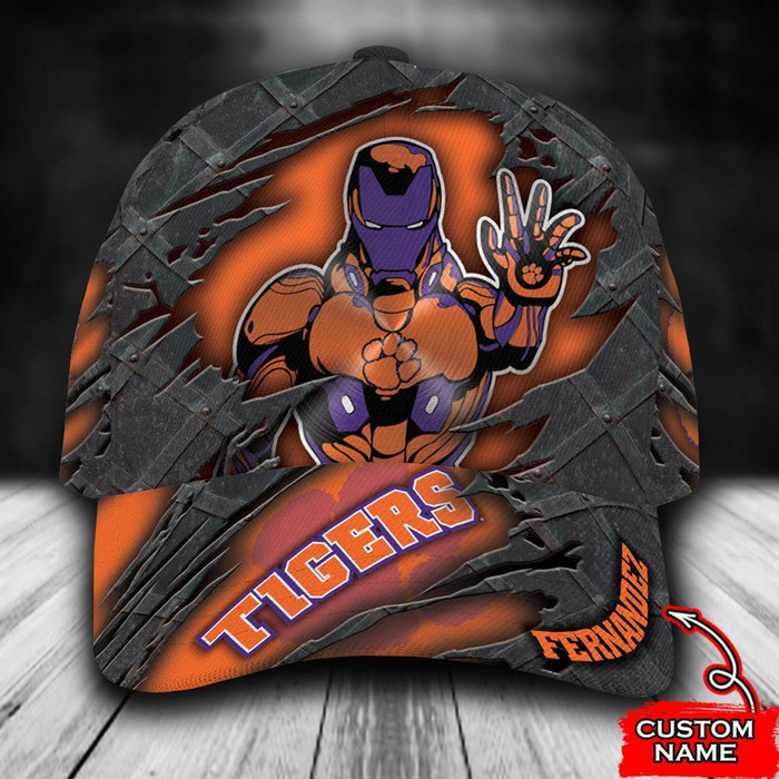Personalized Clemson Tigers Iron Man 3D Classic Baseball Cap CNI540