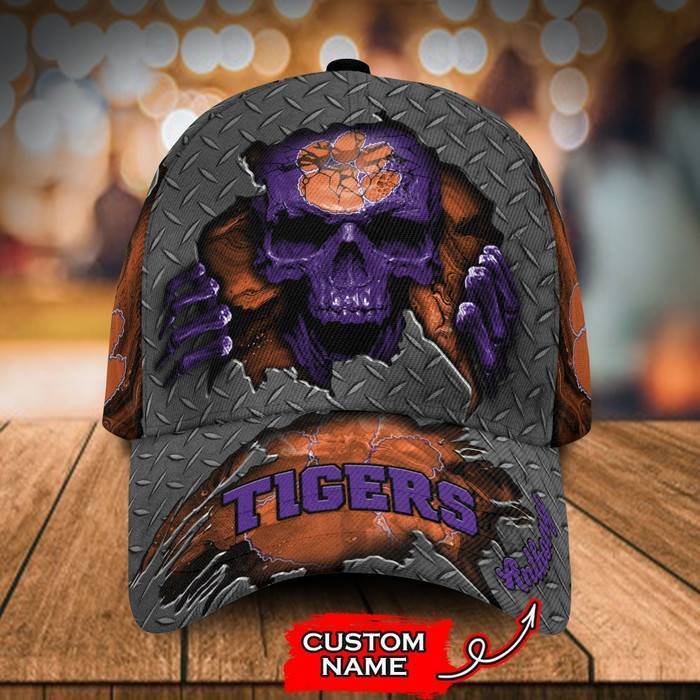 Personalized Clemson Tigers Skeleton 3D Classic Baseball Cap CNI342