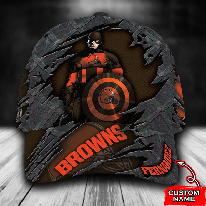 Personalized Cleveland Browns Captain America 3D Classic Baseball Cap CNI268