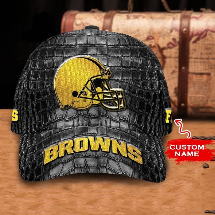 Personalized Cleveland Browns Crocodile Skin Pattern 3D Classic Baseball Cap CNI520