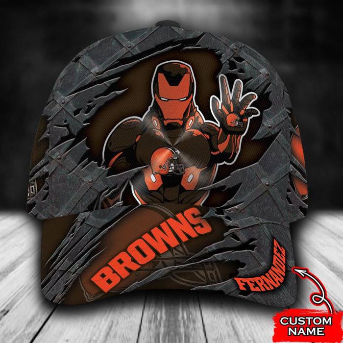 Personalized Cleveland Browns Iron Man 3D Classic Baseball Cap CNI364
