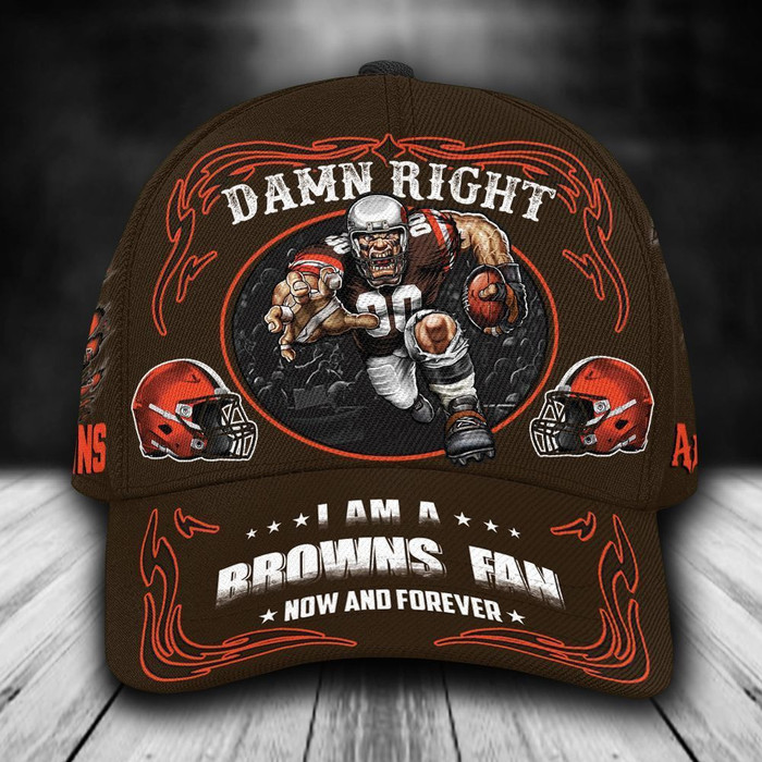 Personalized Cleveland Browns Mascot Damn Right 3D Classic Baseball Cap CNI1428