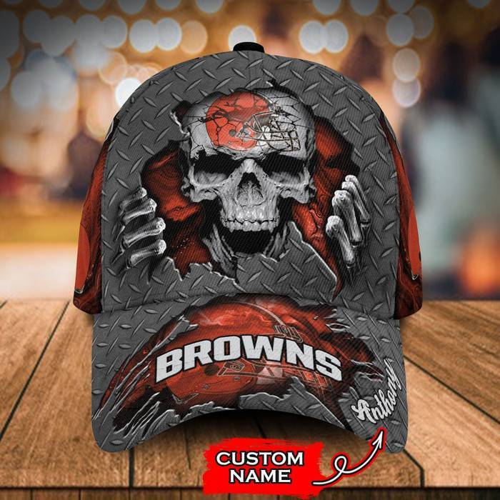 Personalized Cleveland Browns Skeleton 3D Classic Baseball Cap CNI1170