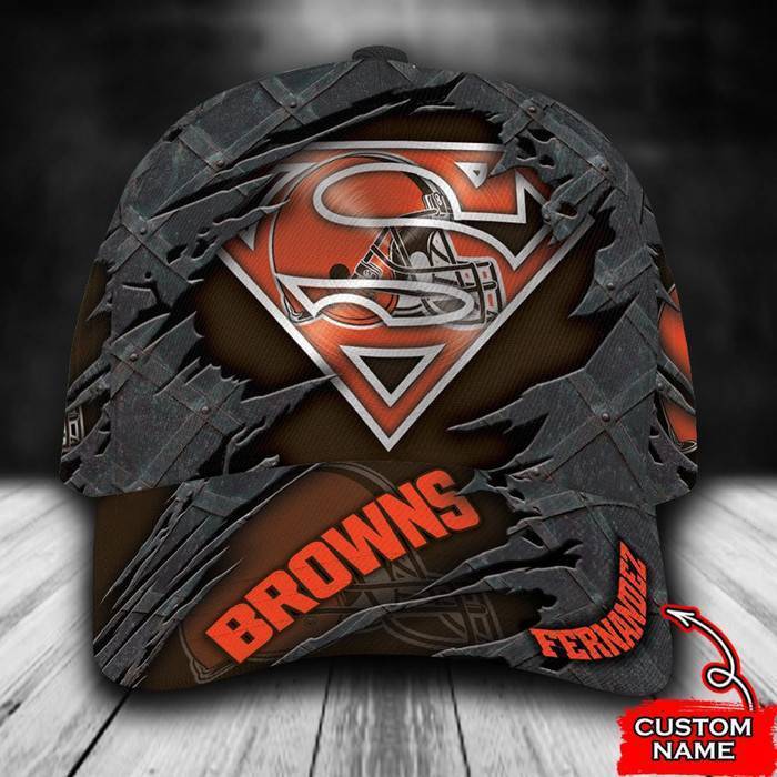 Personalized Cleveland Browns Superman 3D Classic Baseball Cap CNI379