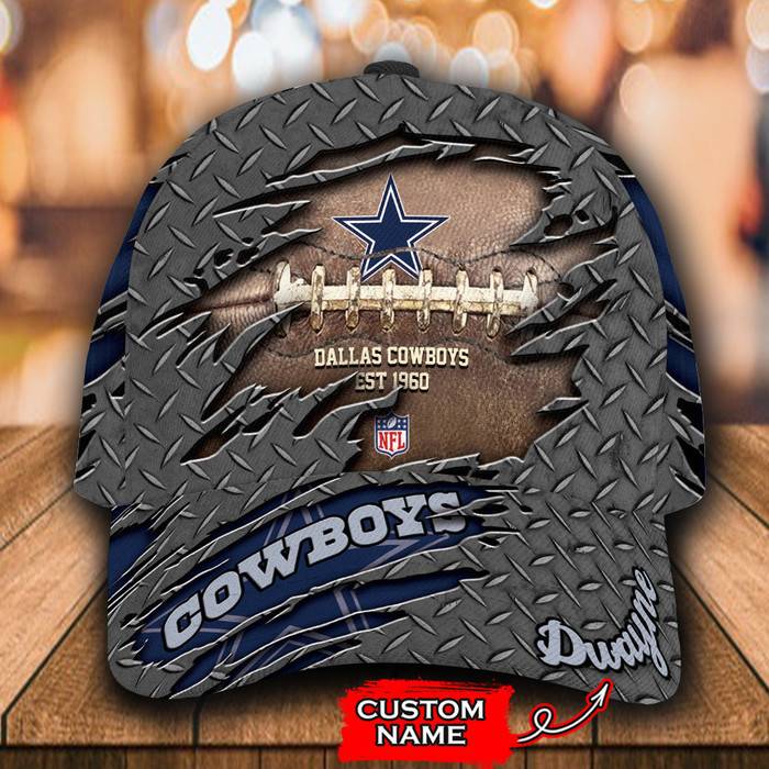 Personalized Dallas Cowboys Est 1960 3D Baseball Cap Navy CNI1057