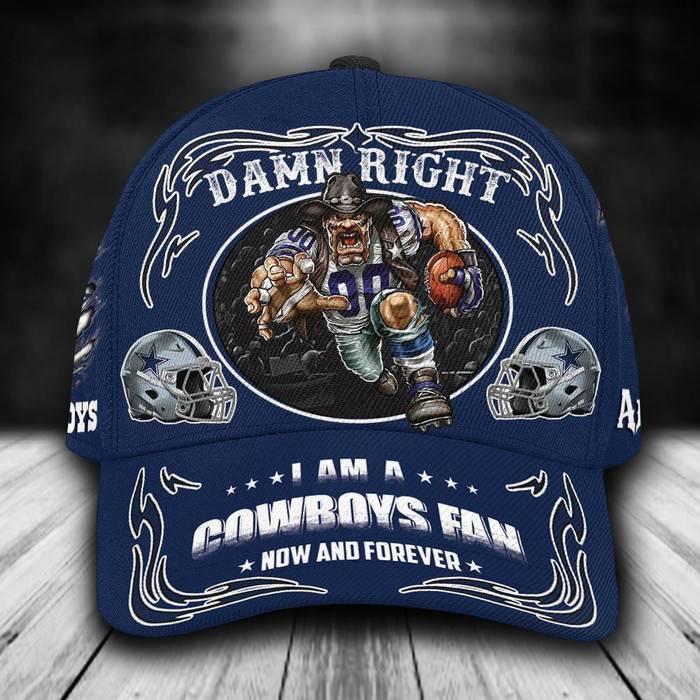 Personalized Dallas Cowboys Mascot Damn Right 3D Classic Baseball Cap CNI670