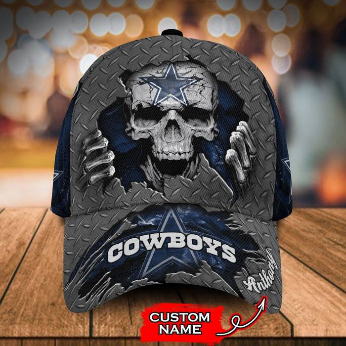 Personalized Dallas Cowboys Skeleton 3D Classic Baseball Cap CNI480