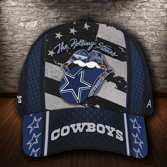 Personalized Dallas Cowboys The Rolling Stones 3D Classic Baseball Cap CNI234