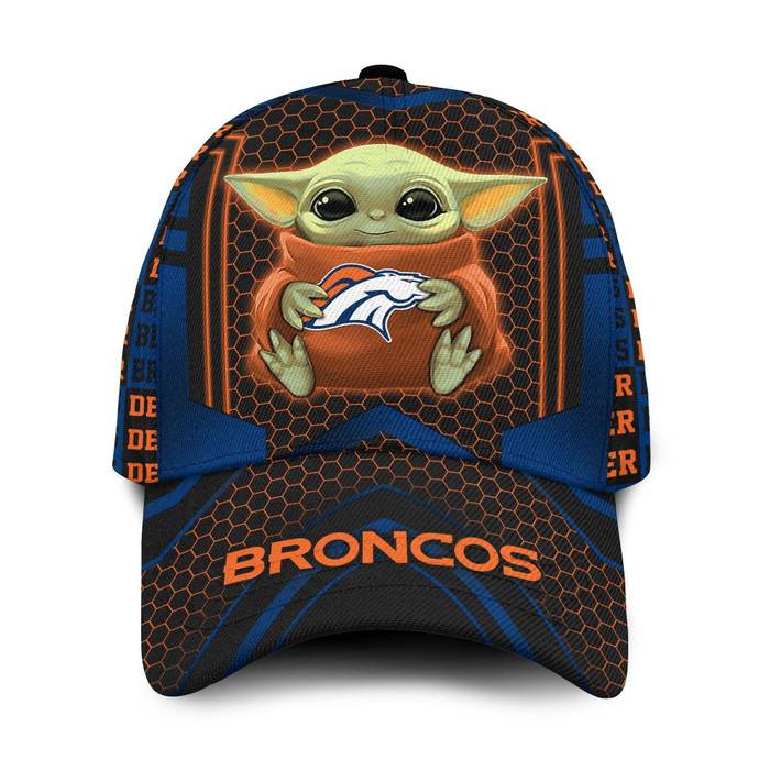 Personalized Denver Broncos Baby Yoda 3D Classic Baseball Cap CNI964