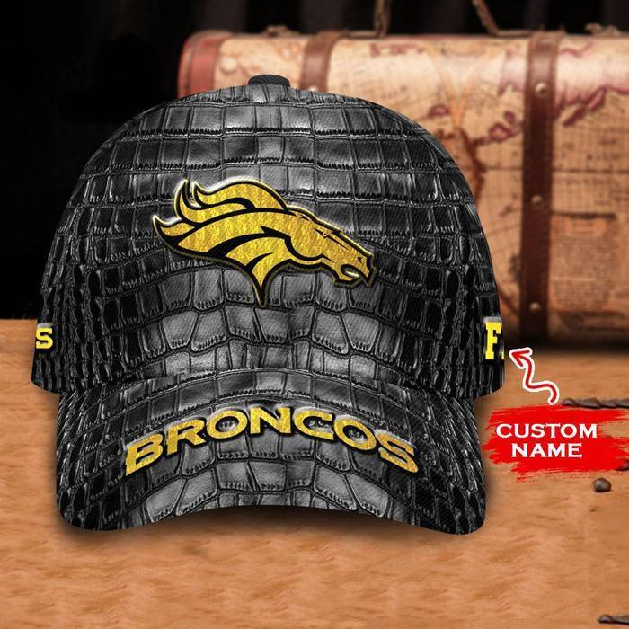 Personalized Denver Broncos Crocodile Skin Pattern 3D Classic Baseball Cap CNI211