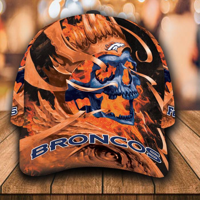 Personalized Denver Broncos Skull 3D Baseball Cap CNI1909