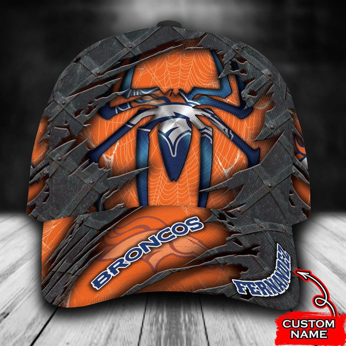 Personalized Denver Broncos Spider Man 3D Baseball Cap Orange CNI1480