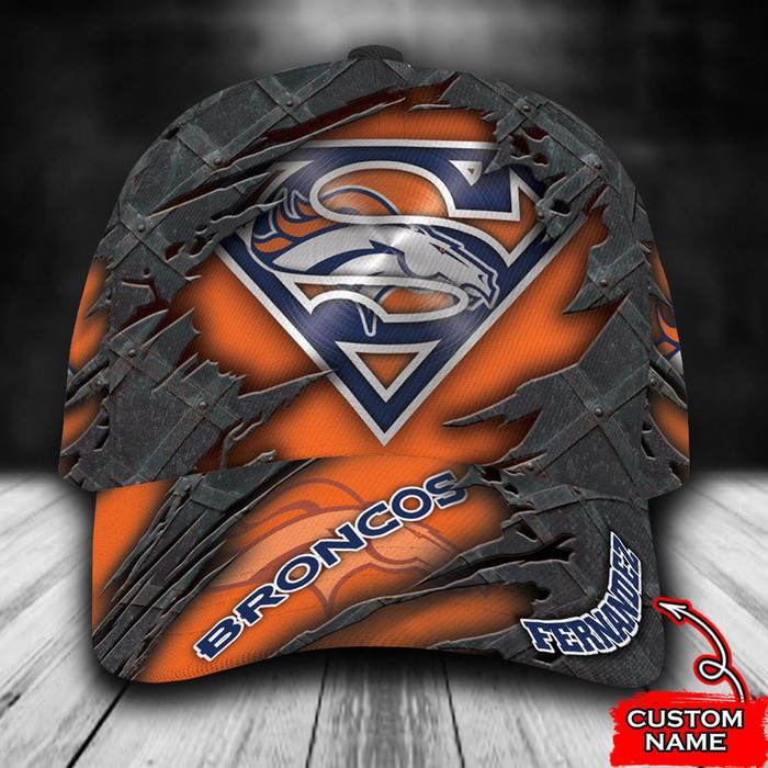 Personalized Denver Broncos Superman Logo 3D Baseball Cap Orange CNI1484