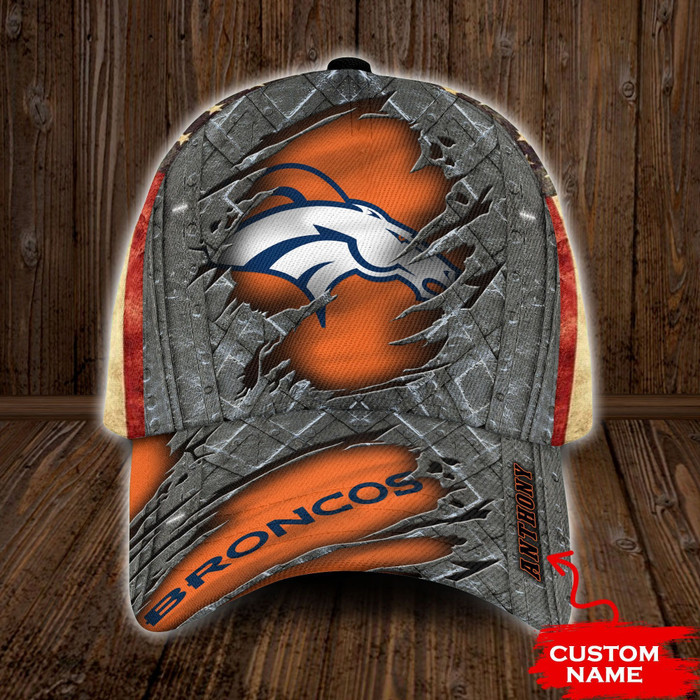 Personalized Denver Broncos USA Flag 3D Classic Baseball Cap CNI668