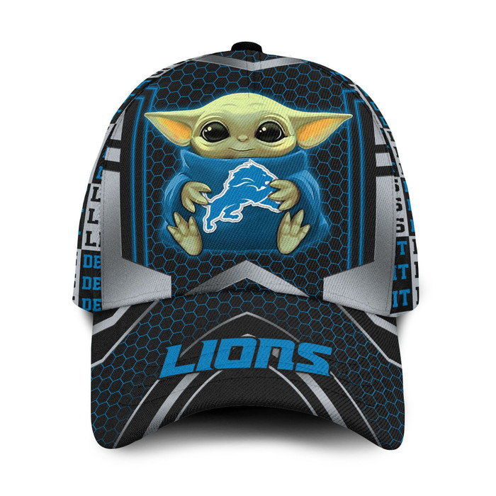 Personalized Detroit Lions Baby Yoda 3D Classic Baseball Cap CNI623