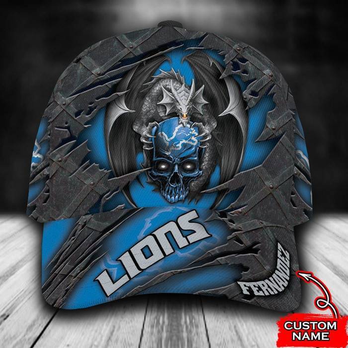 Personalized Detroit Lions Dragon 3D Classic Baseball Cap CNI675