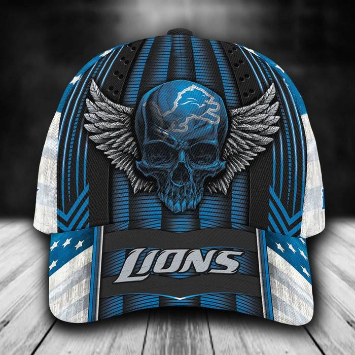 Personalized Detroit Lions Luxury Skull 3D Classic Baseball Cap CNI570