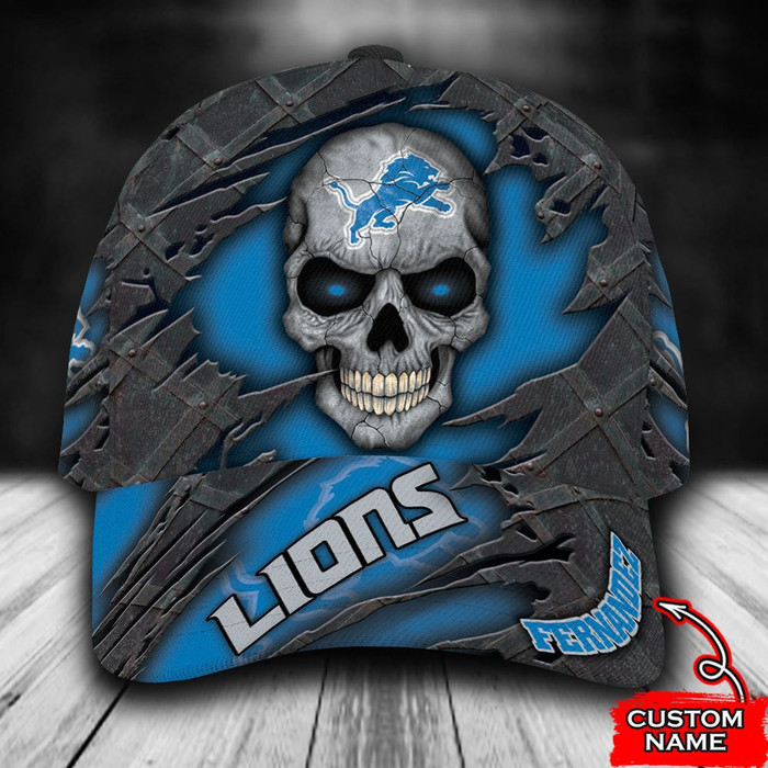 Personalized Detroit Lions Skull 3D Classic Baseball Cap CNI1327