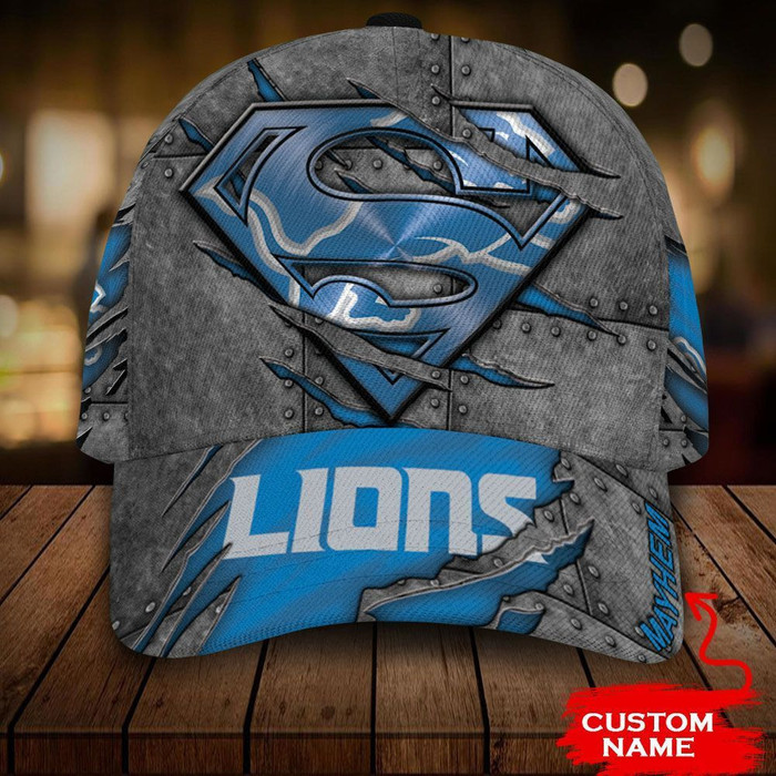 Personalized Detroit Lions Superman 3D Classic Baseball Cap CNI1225