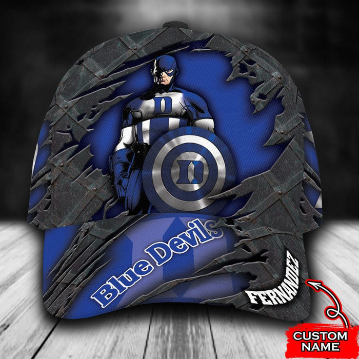 Personalized Duke Blue Devils Captain America 3D Classic Baseball Cap CNI1969