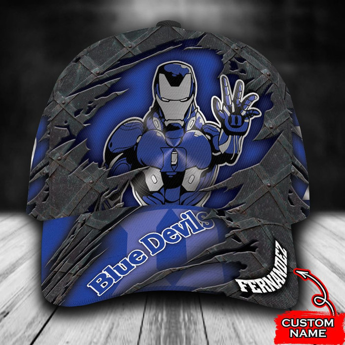 Personalized Duke Blue Devils Iron Man 3D Classic Baseball Cap CNI1362