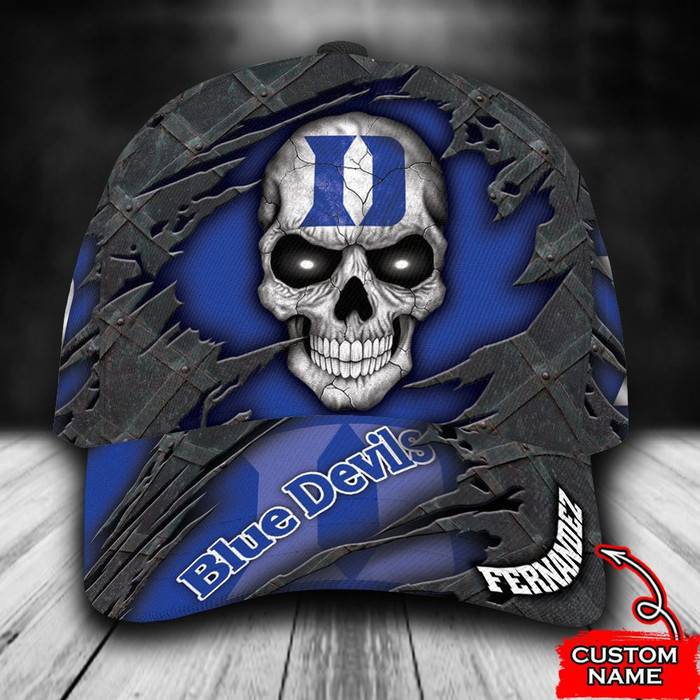Personalized Duke Blue Devils Skull 3D Classic Baseball Cap CNI1376