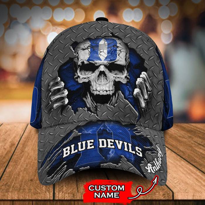 Personalized Duke Blue Devils Skull 3D Classic Baseball Cap CNI774
