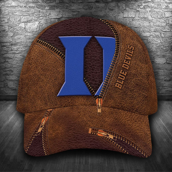 Personalized Duke Blue Devils Zip Pattern 3D Baseball Cap Brown CNI1663