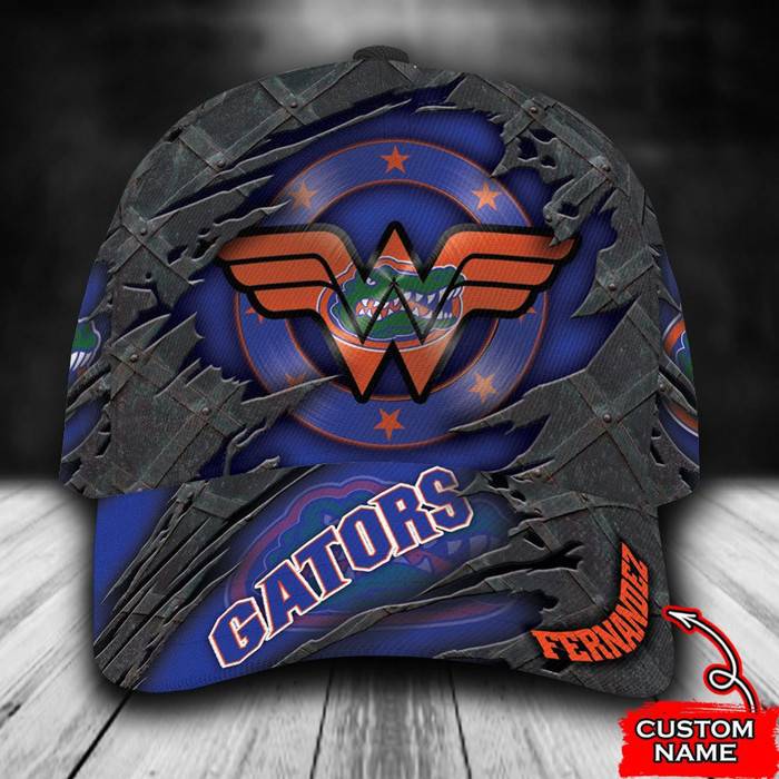 Personalized Florida Gators Wonder Woman Logo 3D Baseball Cap Blue CNI1714