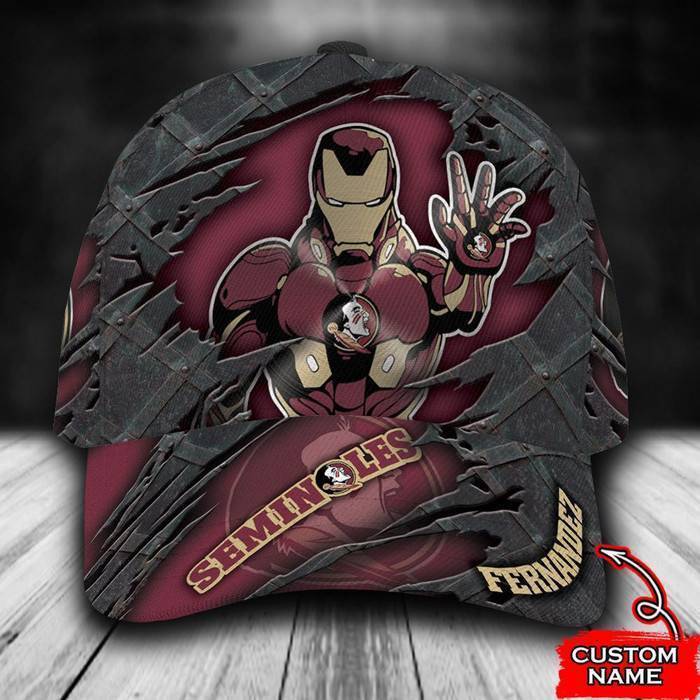Personalized Florida State Seminoles Iron Man 3D Classic Baseball Cap CNI1160
