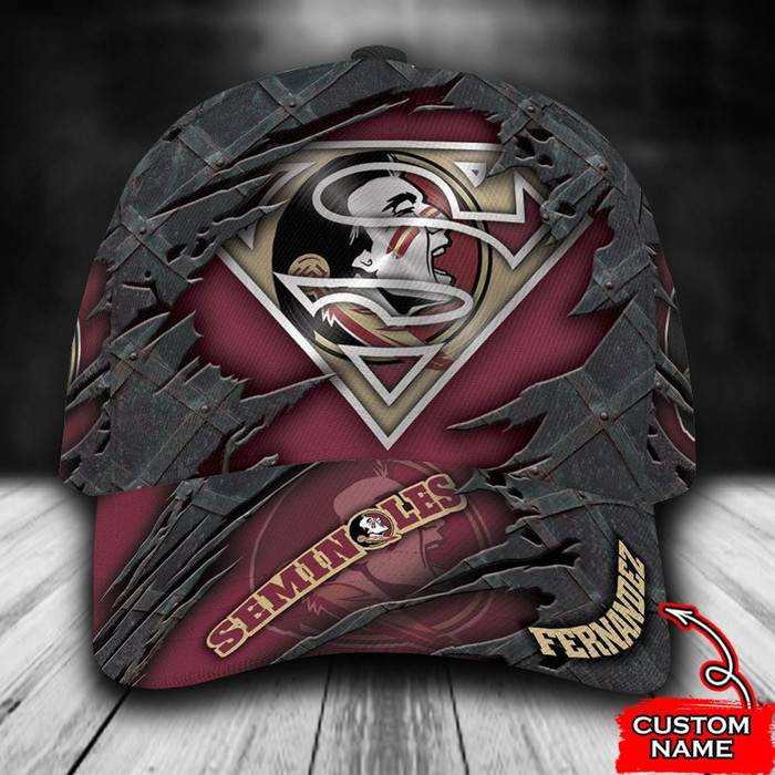 Personalized Florida State Seminoles Superman 3D Classic Baseball Cap CNI1018