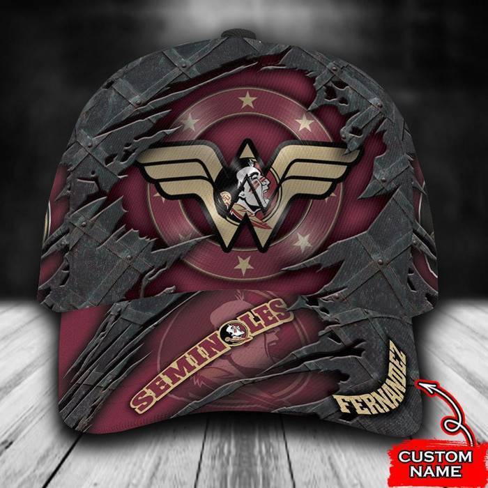 Personalized Florida State Seminoles Wonder Woman 3D Classic Baseball Cap CNI204