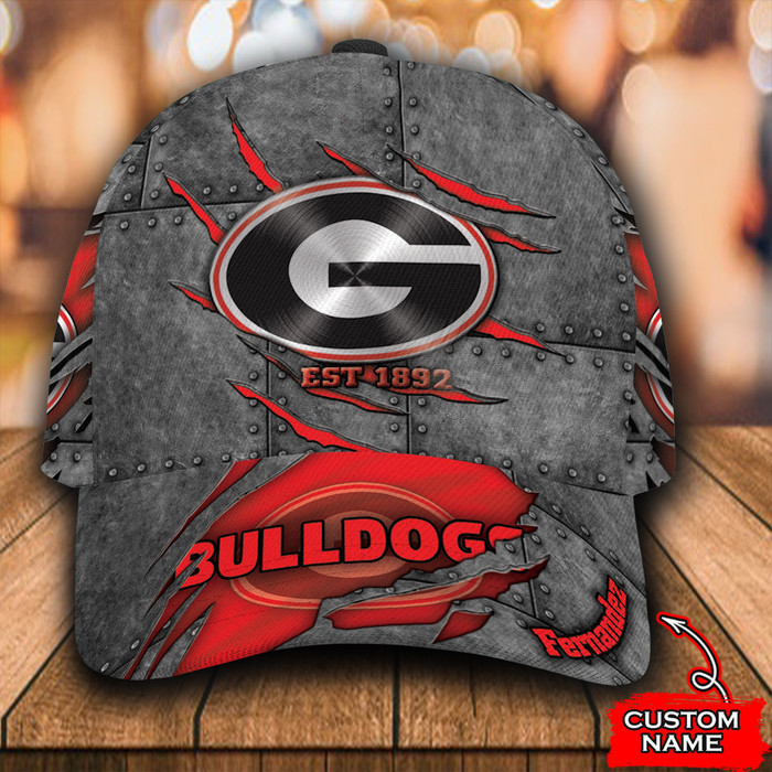 Personalized Georgia Bulldogs Est 1892 3D Baseball Cap Red CNI1602