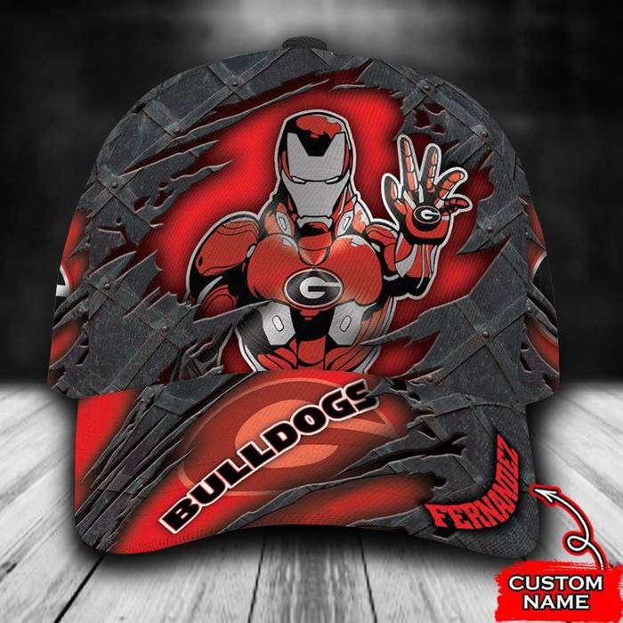 Personalized Georgia Bulldogs Iron Man 3D Classic Baseball Cap CNI1418