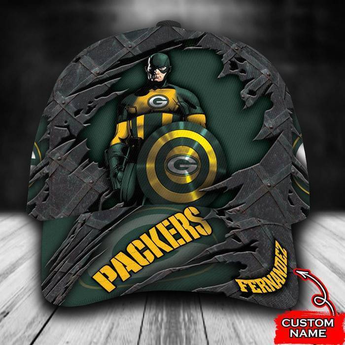Personalized Green Bay Packers Captain America 3D Classic Baseball Cap CNI198