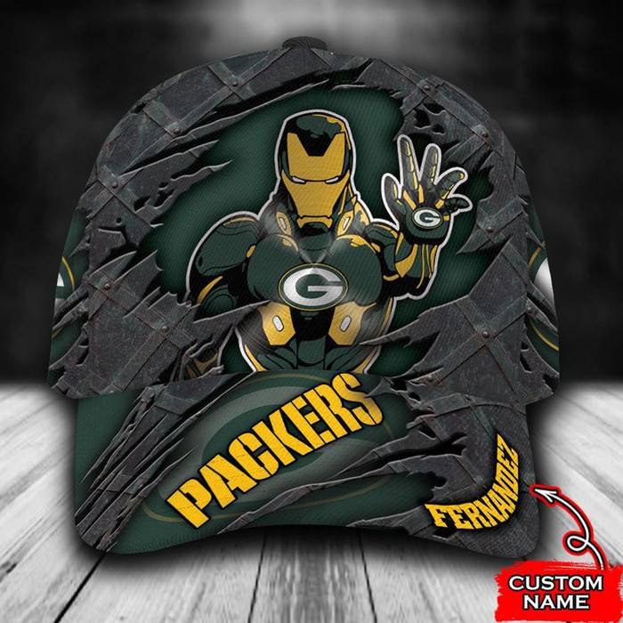 Personalized Green Bay Packers Iron Man 3D Classic Baseball Cap CNI1260