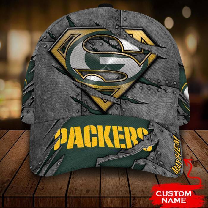 Personalized Green Bay Packers Superman 3D Classic Baseball Cap CNI314
