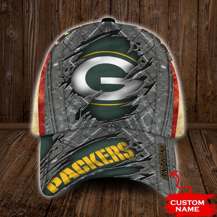 Personalized Green Bay Packers USA Flag 3D Classic Baseball Cap CNI349