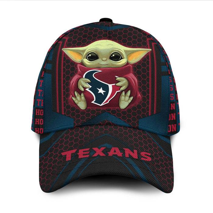 Personalized Houston Texans Baby Yoda 3D Classic Baseball Cap CNI225